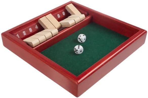 Shut The Box Game Wooden Set – Easy to Learn Math and Strategy Game for All Ages – Family Games for Home, Travel, and Camping by Trademark Games
