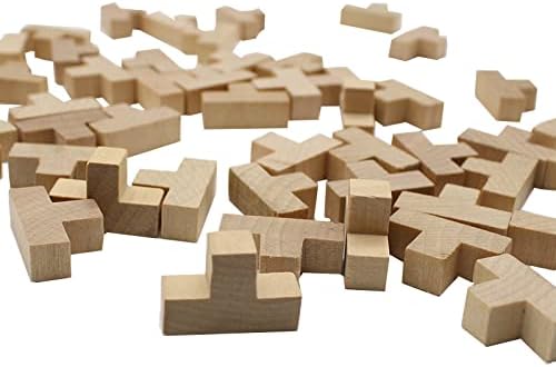 Wooden Brain Teaser Puzzle Cube Wooden Puzzles T-Shaped Jigsaw Logic Puzzle Educational Toy for Kids and Adults by AHYUAN (Natural)