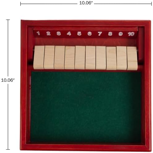 Shut The Box Game Wooden Set – Easy to Learn Math and Strategy Game for All Ages – Family Games for Home, Travel, and Camping by Trademark Games