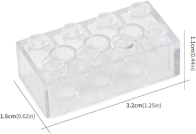 Feleph 100pcs 2x4 Bricks Transparent Pieces Clear Parts Classic Building Kit Creative Play Set Blocks Toy Basic Accessories Compatible with 3001 Major Brands