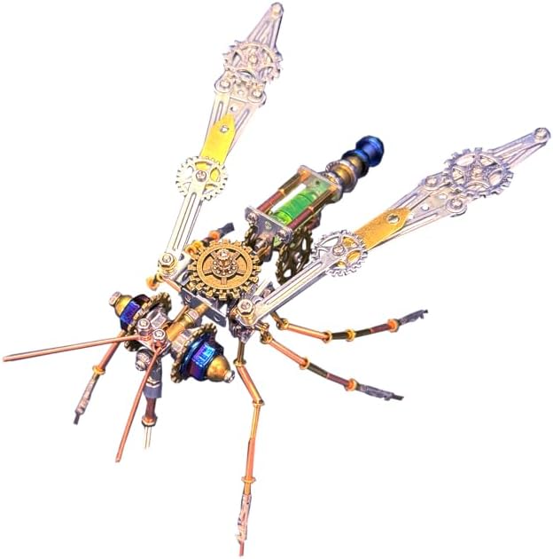 Metal Insect Bug Mechanical Steampunk Sculpture Insect Clockwork 3D Steampunk Metal Puzzle Kits for Adults (Mechanical Mosquito)