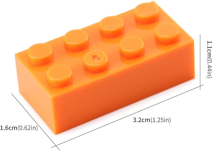 Feleph Classic 2x4 Bricks Orange 320 Pieces Parts Building Kits Creative Play Set Basic Blocks Toy Accessories Compatible with 3001 Major Brands (Orange)