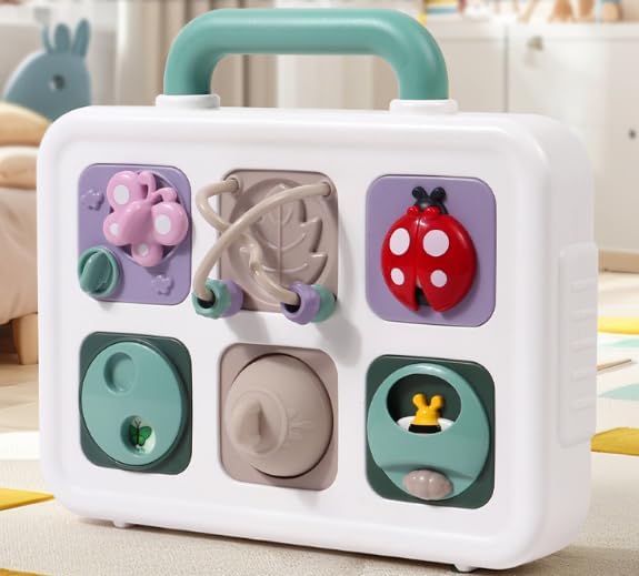 Baby Busy Board Cube, Toys for Boy Girl, Montessori Travel Toys for Toddlers, Learning Fine Motor Skills| Birthday Gifts for Infant Boys Girls