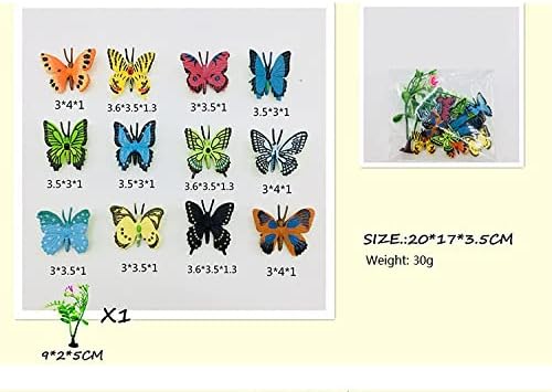 SmilerSmile 12pcs Plastic Butterflies Toy Butterfly Action Figures Art Decoration Removable Reusable for Cake Topper (Butterfly)