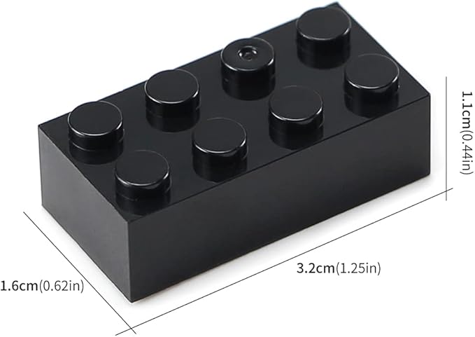 Feleph 100pcs 2x4 Bricks Black Pieces Parts Classic Building Creative Play Blocks Set Parts Toy Accessories Compatible with 3001 Major Brick Brands