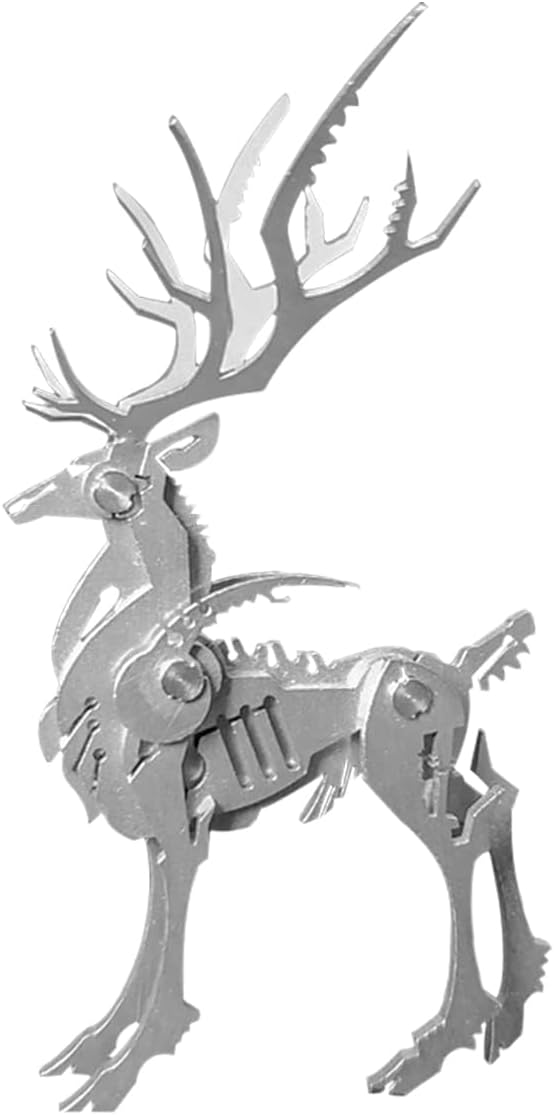 3D Metal Model Kits, Mechanical Larger Elk 3D Metal Puzzle,Steel Mythology Animal Series DIY Brain Teasers Simple 3D Puzzles Home Decor Art Craft Gifts Toys for Adult