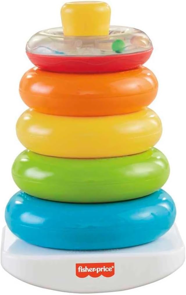 Fisher-Price Infant Toy Set, Baby’s First Blocks (10 Shapes) and Rock-a-Stack Ring Stacking Activity for Ages 6+ Months