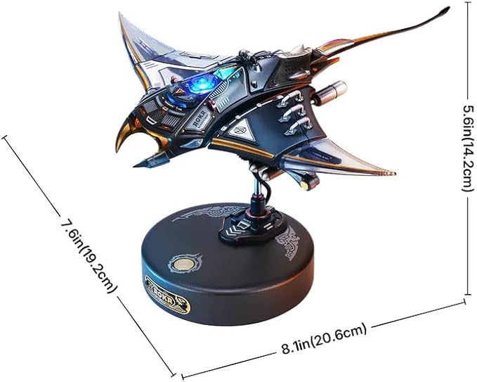 ROKR 3D Metal Puzzle for Adults & Teens, Mechanical STEM Model Building Kit, Unique Desk Decor Manta Ray(MI06)
