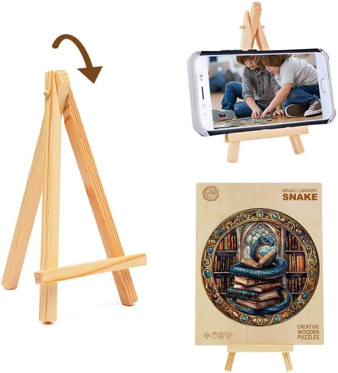 Jigfoxy Wooden Puzzle for Adults, Snake Visual Horse Wooden Jigsaw Puzzles for Adult, Unique Animal Shape Wood Cut Puzzles, Christmas Thanksgiving Gifts for Friends Family (M-11.4 * 11.4in-200pcs)