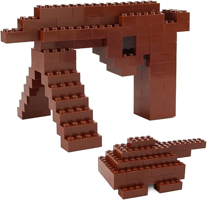 Feleph 100pcs 2x4 Bricks Reddish Brown Pieces Reddish Brown Parts Building kit Creative Play Set Classic Blocks Toy Compatible with 3001 Major Brands