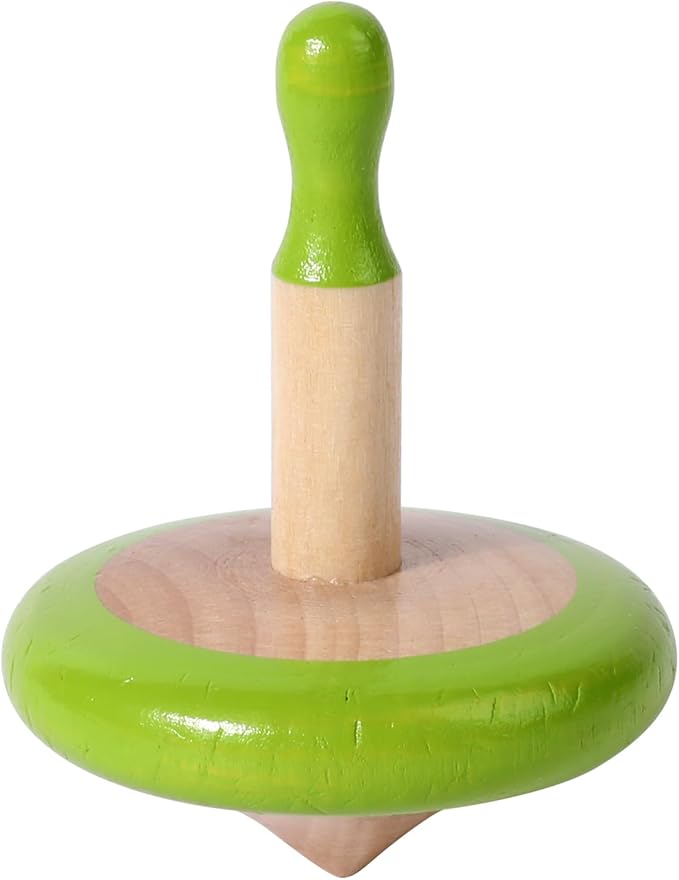 WODI 4PCS Wooden Spinning Tops - Adorable Animal Gyroscope Toys for Toddlers, Safe & Fun Montessori Educational Gift, Fidget Spinner for Kids/Toddlers (#3)