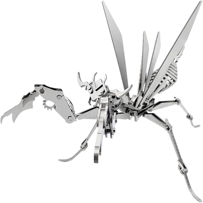 3D Metal Model Kits, Mechanical Mantis 3D Metal Puzzle,Steel Warcraft Collection DIY Animal Brain Teasers Simple 3D Puzzles Home Decor Art Craft Gifts Toys for Adult