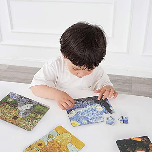 24 Pieces Starry Night Puzzle, Toddler Easy Puzzles for Kids Ages 3-5,4-6 Artist-an Intellectual Decompression Entertainment Game and Preschool Educational Learning Toys