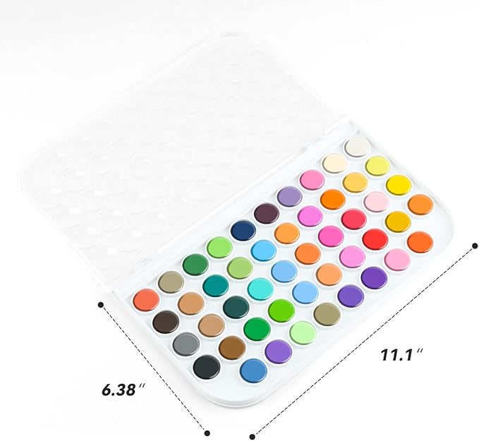 TRANSON 48 Colors Watercolor Paint Set with 4pcs Paint Brushes and 1pcs Water Brush Pen for Adults, Students, Beginners and Artists