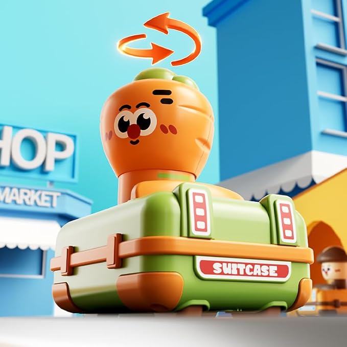 4 Pack Press and Go Cars Toys for Toddlers 1-3, 1-2 Year Old Baby Vegetable Racing Cars, Infant Play Vehicle Set, Push Go Friction Car Toys for 6-9-12-18-24 Month, 1st Birthday Gifts for Boys Girl