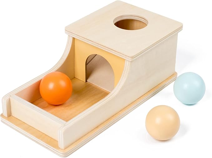 Busy edition Montessori Toys for Babies 6-12 Months Object Permanence Box Wooden Ball Drop Toy Play for 6 Month 1 2 3 Year Old Toddlers Infant Early Age Toy