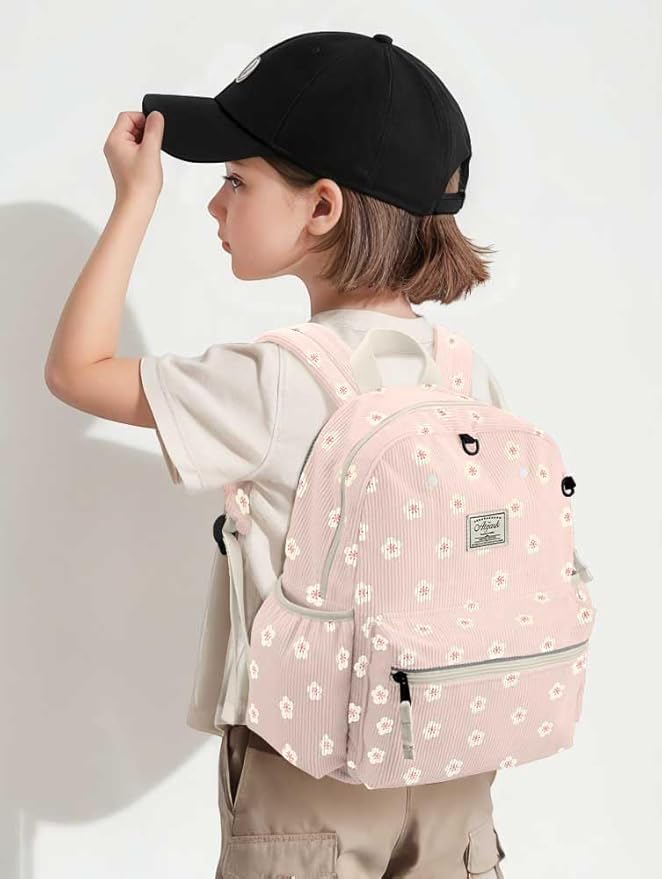 Corduroy Kids Backpack for Boys 6-10: Boys Girls Backpacks for Elementary Kindergarten 15” H Fit Folder