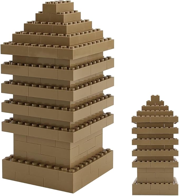 Feleph 2x4 Bricks 320 Pieces Dark Tan Classic Parts Building kit Creative Play Set Blocks Toy Accessories Compatible with 3001 Major Brands (Dark Tan)