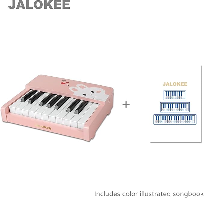 Kids Piano Keyboard, 18 Keys Digital Piano for Kids, Mini Music Educational Instrument Toy, Wood Toy for Toddlers Girls Boys (Pink)