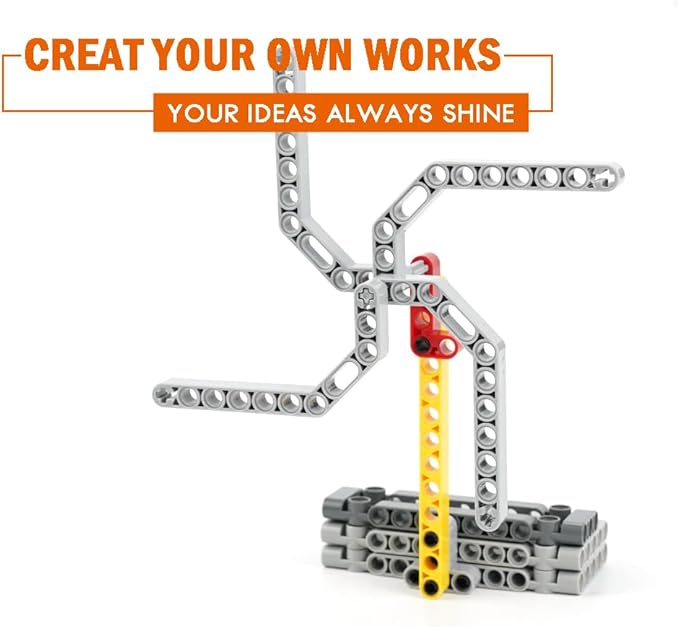 582pcs Technical Parts and Pieces Beams Axles Connectors Bricks Sets, Compatible with Technical, Chassis Frame Liftarm and Pins Building Blocks Accessories Robot Kits Bulk Toys