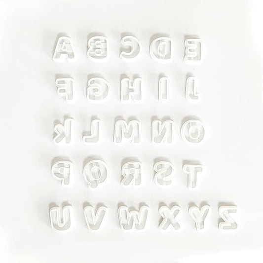 Xaekicr Alphabet Polymer Clay Cutters: 26 Pcs, Letter Designs for Polymer Clay Jewelry,Letter Clay Molds for DIY Custom Clay Earrings