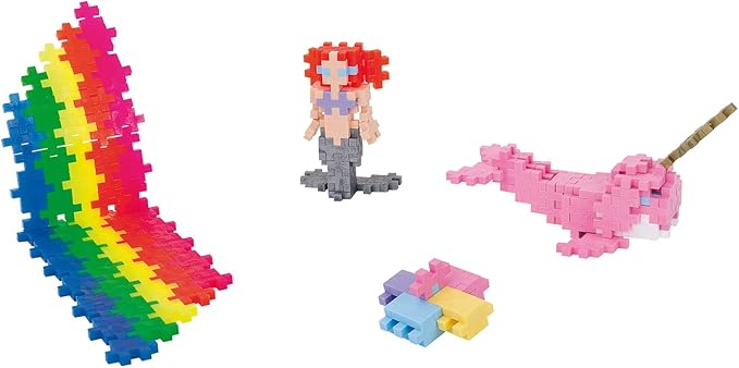 Plus-Plus - Learn to Build Super Set - Pastel Mix, 1,200 Pieces w/ 4 Baseplates - Construction Building Stem/Steam Toy, Interlocking Mini Puzzle Blocks for Kids