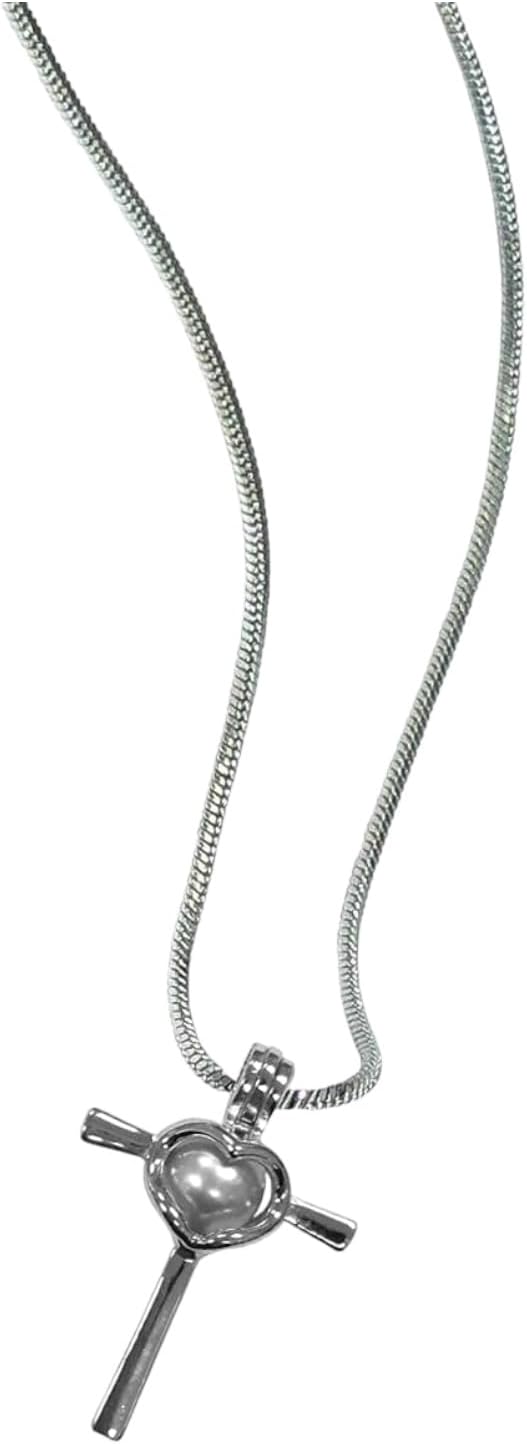 My Inspirations Precious Pearl Pearl in Oyster Kit, Mysterious Pearl Gift Set, DIY Necklace Making Kit, Elegant Pendant with 20" Chain, Great Gift for Any Occasion(Cross)