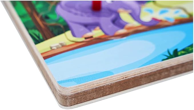 Wooden Forest Animals Sound Peg Puzzles for Toddlers Wooden Pegged Puzzle with Sound Effect for Toddlers and Preschoolers, Educational Learning Toy Gift