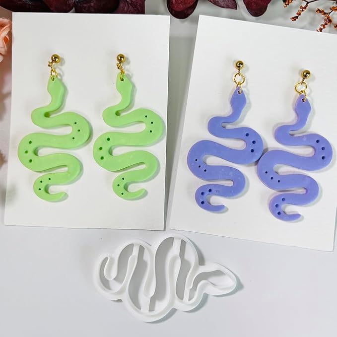 Polymer Clay Cutter Snake Shape – Curvy Clay Earring Cutter for Polymer Clay Jewelry, Bold Clay Tools for DIY Earrings, Halloween Crafts and Y2K Accessories