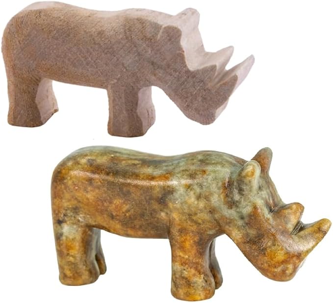 STUDIOSTONE CREATIVE DIY Arts & Crafts Carving Kit Kids Adults Safari Set of 3 Sculpture Soapstone