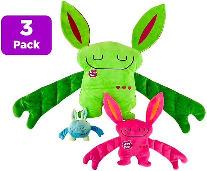 3 Pack Includes: Weighted Stuffed Pillow Animal with Surprise Bumpaloo & Thumper - Soft & Cuddly Plush for Comfort & Sensory Support