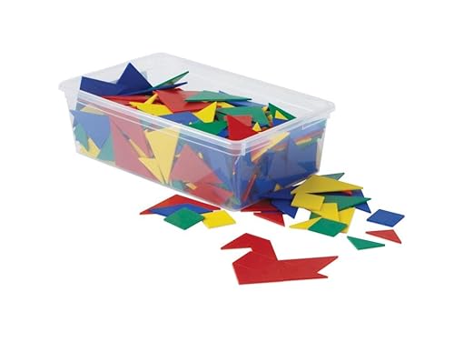 hand2mind Plastic Tangrams, Manipulative Set for Math Puzzles (Pack of 32)