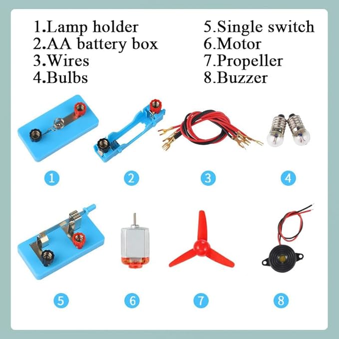 Circuit Electric DC Motor Kit, Educational Montessori Learning Science Kits for Kids DIY STEM Project Set