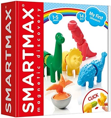 SmartMax My First Dinosaurs STEM Magnetic Discovery Building Set with Soft Animals for Ages 1-5