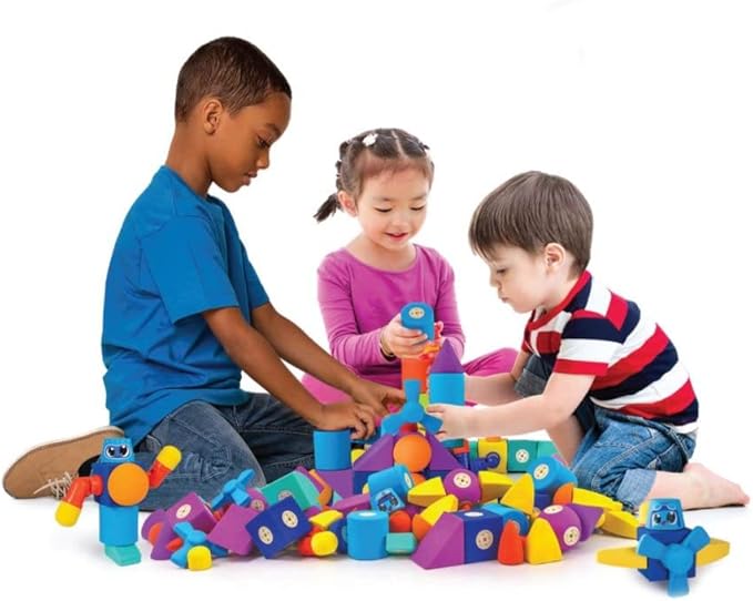 Magnetic Foam Building Blocks - 50-Piece Set, Bath Toys for Toddlers, Preschool Toys, Bathtub Toys, Sensory Toys, Blocks for Toddlers 3-5, Engineering Toys for Kids 3-5, Bath Blocks