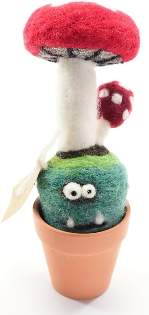 Woolbuddy Needle Felting Kit, Mushroom Monster Craft for Beginner Adults, Includes Supplies and Instructions, Creative Design for Unique DIY Projects