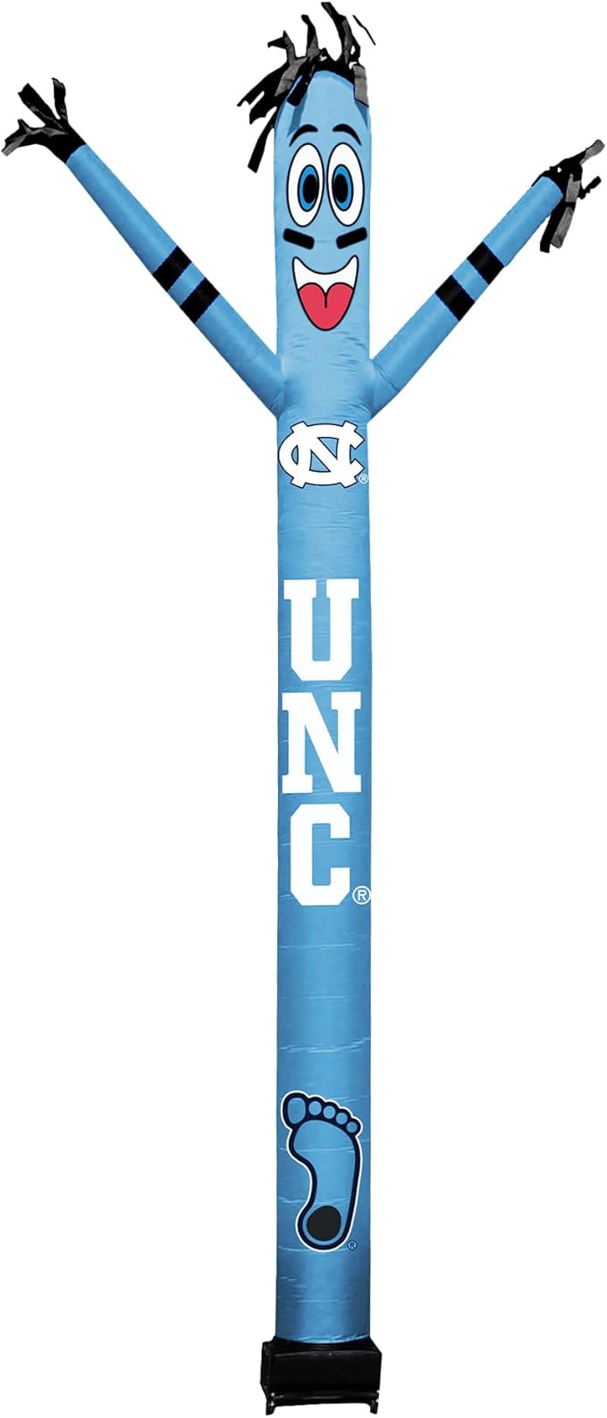 NCAA Carolina Football Wacky Waving Inflatable Tube Guy with LED Lights & Built-in Blower - 6" x 36" x 96" Inflatable Tube Man Crazy Sports Fan Outdoor Party Decoration