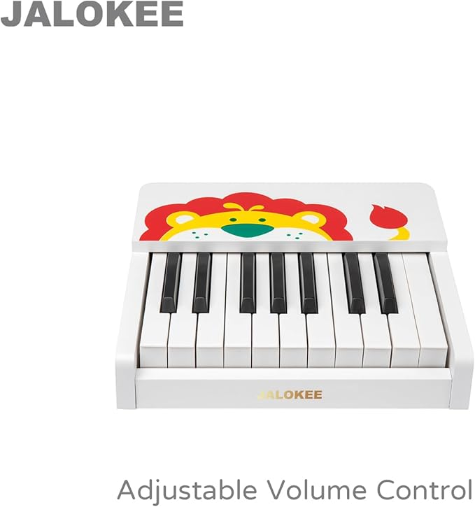 Kids Piano Keyboard, 18 Keys Digital Piano for Kids, Mini Music Educational Instrument Toy, Wood Toy for Toddlers Girls Boys (White)