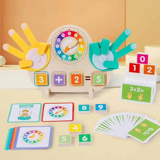 Montessori Toys for Toddlers age 2-4 ,Educational Clock Time Math Manipulatives Number Counting Blocks for Kids ,Preschool Learning Toys 3 4 5 Year Old for Birthday Stocking Stufferas for Boys Girls