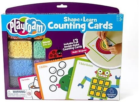Educational Insights Playfoam Shape & Learn Counting Set, Flash Card Set, Fidget, Sensory Toys, Preschool Kindergarten Classroom Essentials, Ages 3+