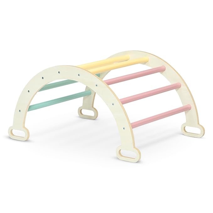 Delta Children Lil’ Climber Gym - Indoor Climbing Gym/Jungle Gym for Kids - Montessori Toy with Reversible Arch/Rocking Chair, Reversible Rock Wall/Slide Ramp and Pikler Triangle - for Toddlers 3+