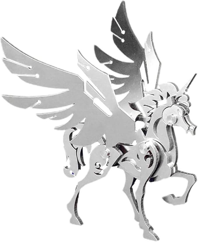 3D Metal Model Kits, Mechanical Small Unicorn 3D Metal Puzzle,Steel Divine Beast Series DIY Animal Brain Teasers Simple 3D Puzzles Home Decor Art Craft Gifts Toys for Adult