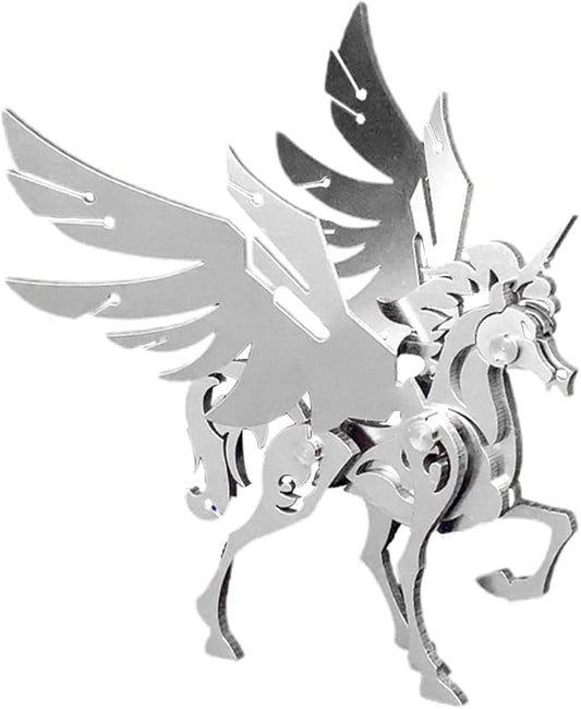 3D Metal Model Kits, Mechanical Small Unicorn 3D Metal Puzzle,Steel Divine Beast Series DIY Animal Brain Teasers Simple 3D Puzzles Home Decor Art Craft Gifts Toys for Adult