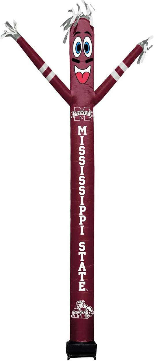 NCAA Mississippi State Football Wacky Waving Inflatable Tube Guy with LED Lights & Built-in Blower - 6" x 36" x 96" Inflatable Tube Man Crazy Sports Fan Outdoor Party Decoration