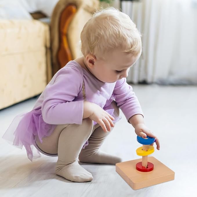 Adena Montessori Wooden Twist and Sort-Circle Preschool Equipment Early Development Baby Toy