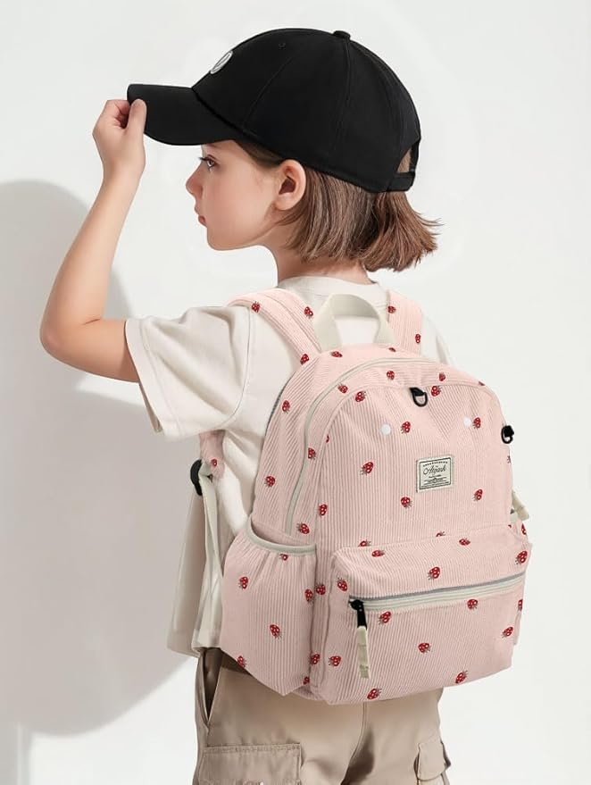 Corduroy Kids Backpack for Boys 6-10: Boys Girls Backpacks for Elementary Kindergarten 15” H Fit Folder