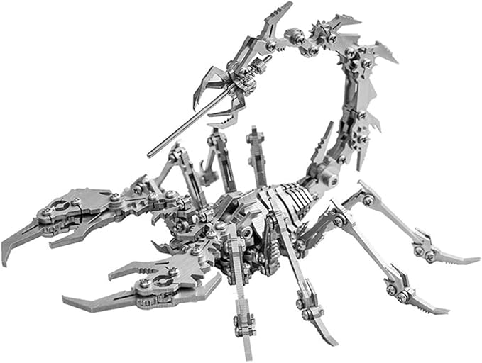 3D Metal Model Kits, Mechanical Scorpion King 3D Metal Puzzle,Steel Warcraft Collection DIY Animal Brain Teasers Simple 3D Puzzles Home Decor Art Craft Gifts Toys for Adult Teens
