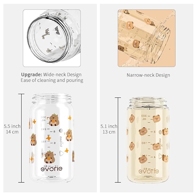 Evorie Tritan Spill Proof Toddler Straw Sippy Cup, 10 oz for Baby and Toddlers 1-3 Years Old, No Spill Straw Water Bottle with Removable Handles, Ideal for School, BPA-Free, Choco Car (NEW)