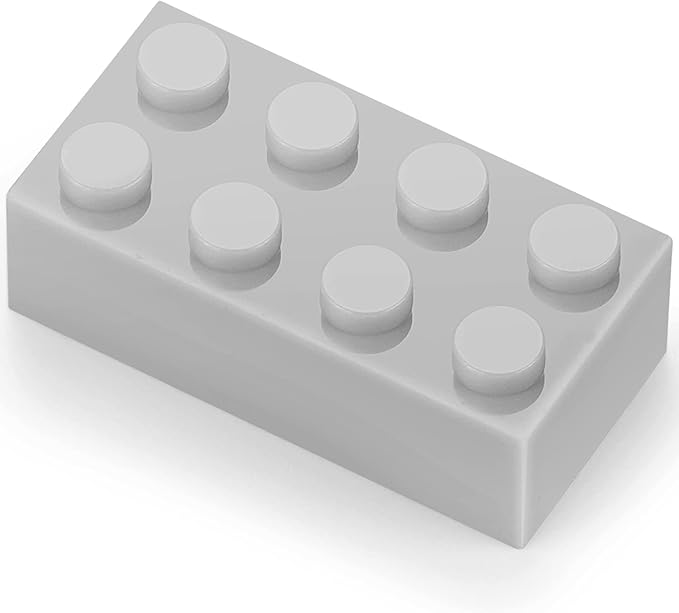 Feleph Basic Parts 320 Pieces 2x4 Light Gray Bricks Building Creative Play Blocks Set Toy Accessories Combine with Major Brick Brands (Gray Light)