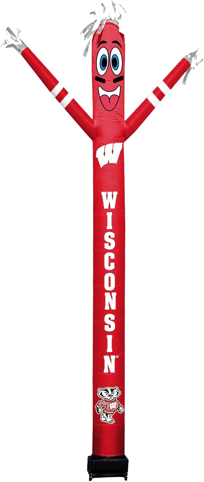 NCAA Wisconsin Football Wacky Waving Inflatable Tube Guy with LED Lights & Built-in Blower - 6" x 36" x 96" Inflatable Tube Man Crazy Sports Fan Outdoor Party Decoration